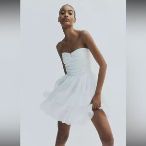 H&M Flared-skirt bandeau dress